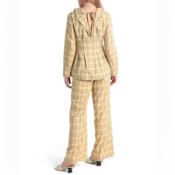 Topshop Yellow Plaid Women’s Blazer | Size 2 - Picture 6 of 11